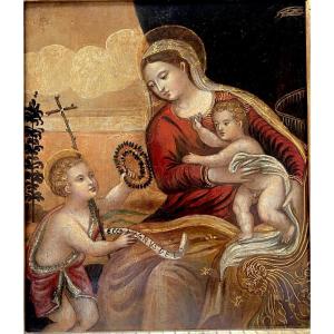 Virgin And Child With The Infant Saint John The Baptist – Tuscan School (florence/siena), 16th Century