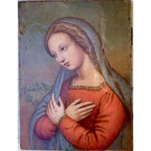 Vierge en Prière Tempera sur panneau de bois – École italienne, seconde moitié du XVIᵉ siècle