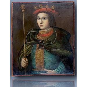 Historical Portrait Of Childebert I – Oil On Canvas – 17th-century Italian Master