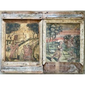 Paire de Tempera sur panneaux de bois – Italie centrale – Fin du XVIe siècle – Datés 1599