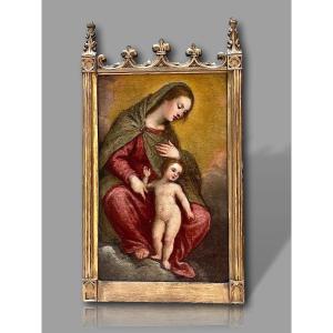 Vierge à l'Enfant École Lombarde Vers 1580 Entourage de Bernardino Campi