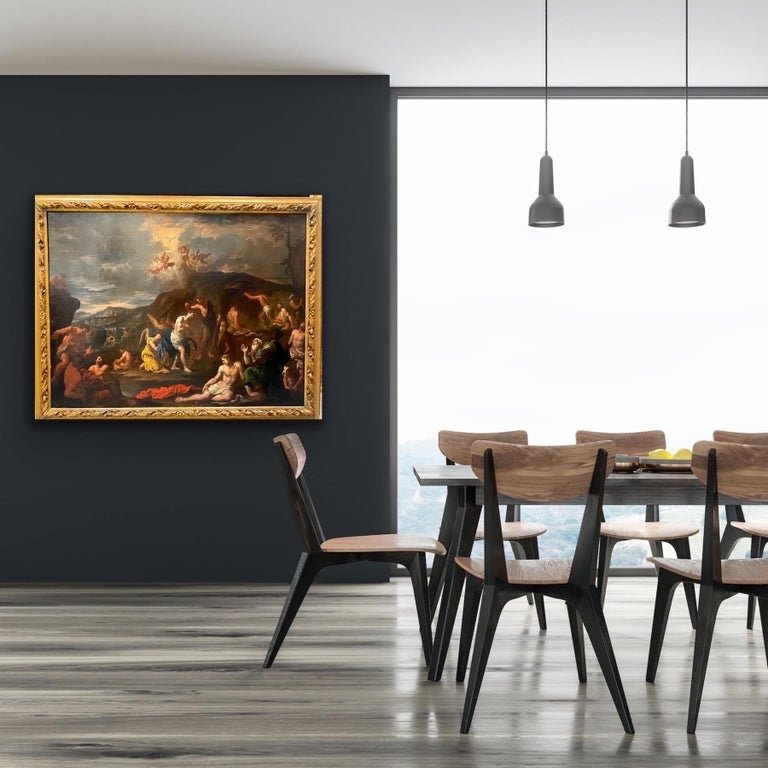 17th Century Italian Painting - The Baptism Of Christ - Genova-photo-2