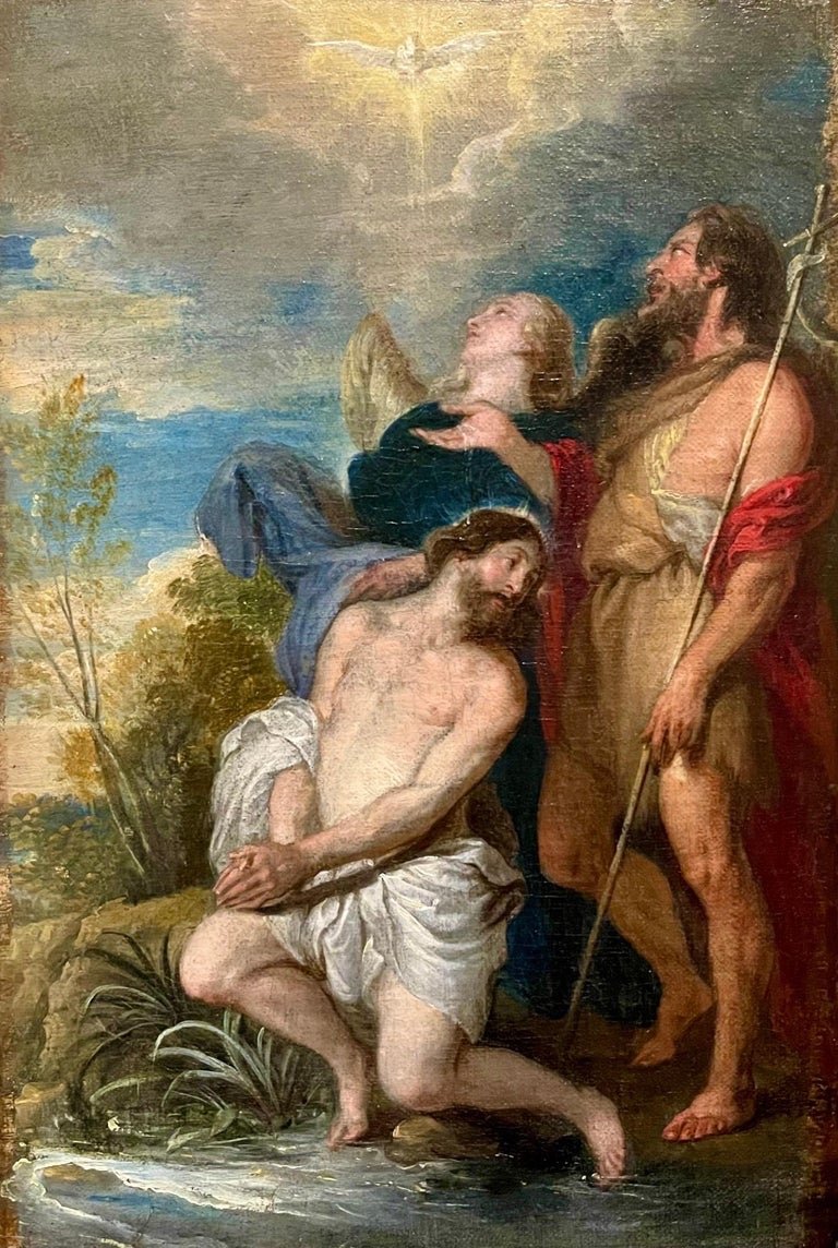 Vincent Malo - The Baptism Of Christ - Flemish School Of The 17th