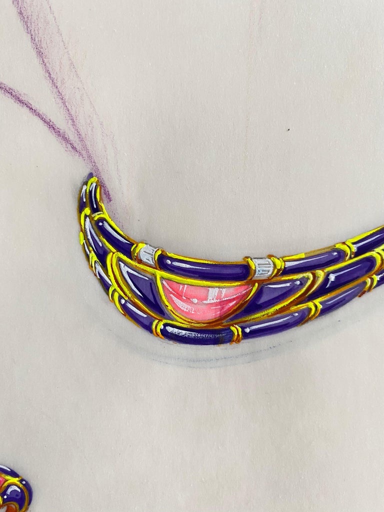 Philippe Deloison - Esquisse pour une parure de bijoux - 1985-photo-2
