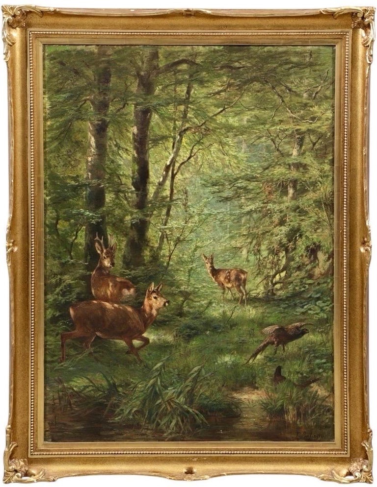 Franz von Pausinger - Famille de cerfs - Provenance Chateau d'Häringe-photo-3