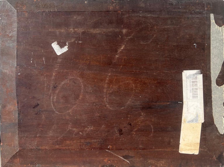 Tableau Barbizon du XIXe siècle - Groupe élégant en extérieur-photo-6