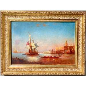 19th Century Painting - View Of Venice - Ziem