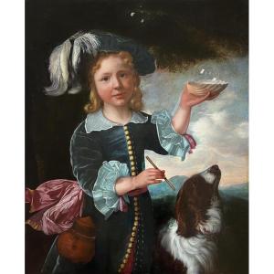 Lodewijk Van Der Helst - Portrait Of A Boy With His Dog "bulla In Bulla" 