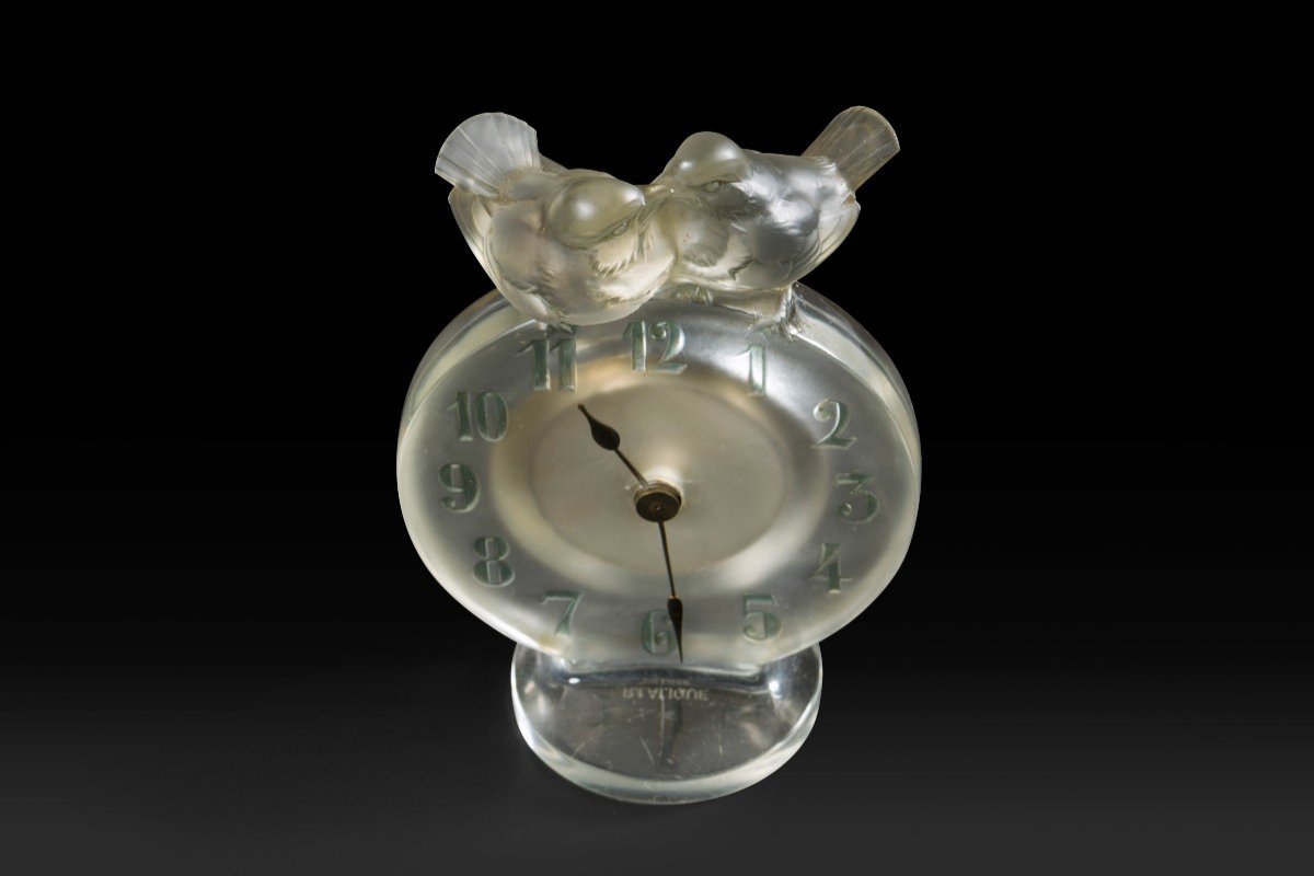 8 Day Clock “antoinette” (1931) By René Lalique (1860-1945): -photo-3