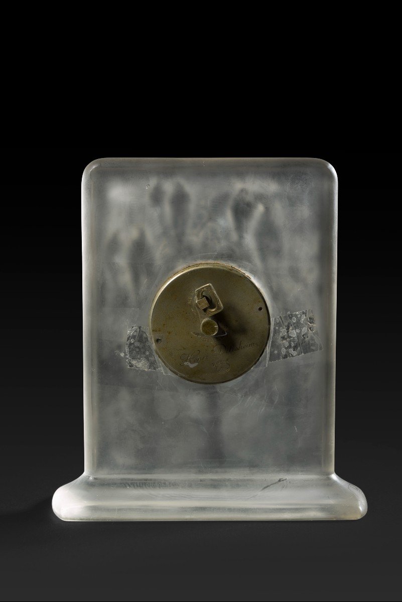 8-day Clock “six Hirondelles Perchees” (1920) By Rene Lalique (1860-1945): -photo-4