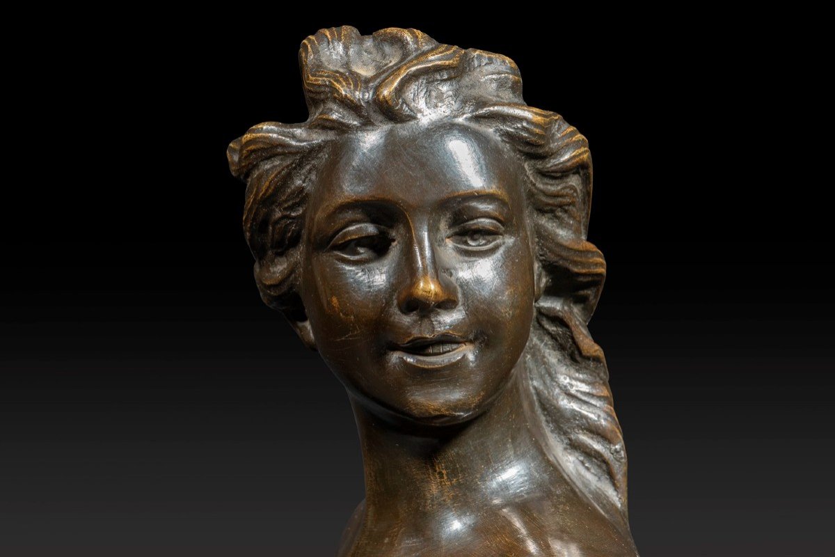 « Buste De Jeune Femme » En Bronze De Jef Lambeaux (1852-1908)-photo-6