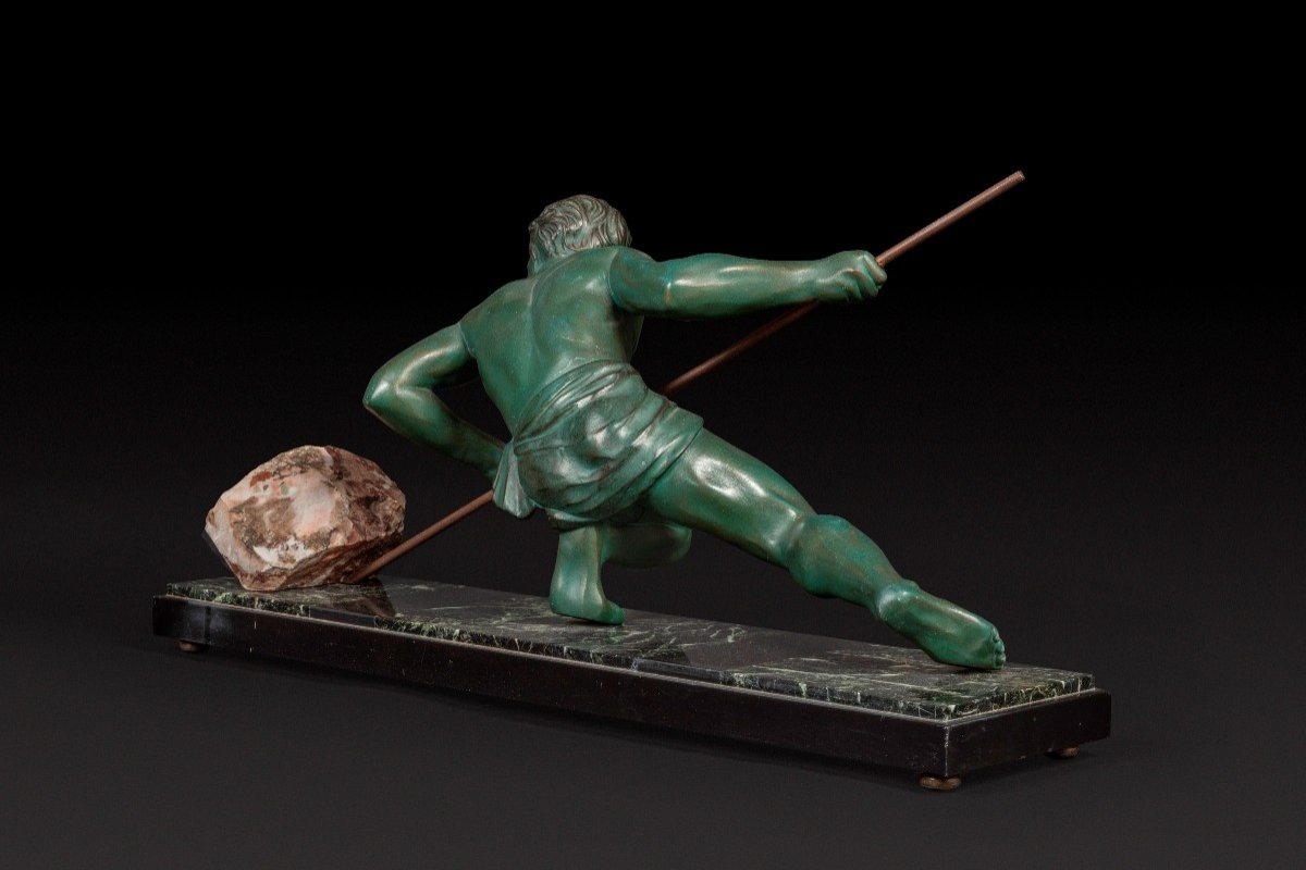 Bronze Statue “the Effort” Or “the Athlete” By Gustave Louis Buchet (1888-1963) -photo-1