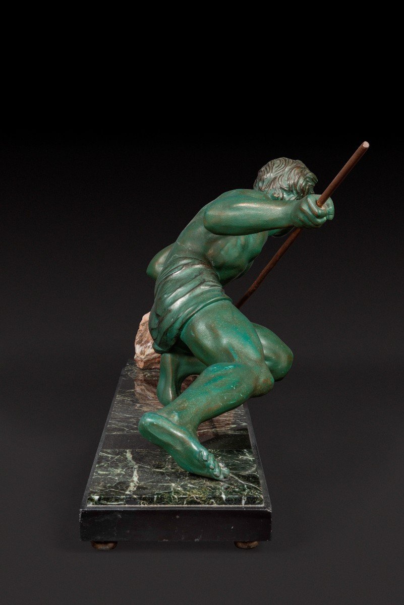 Bronze Statue “the Effort” Or “the Athlete” By Gustave Louis Buchet (1888-1963) -photo-2