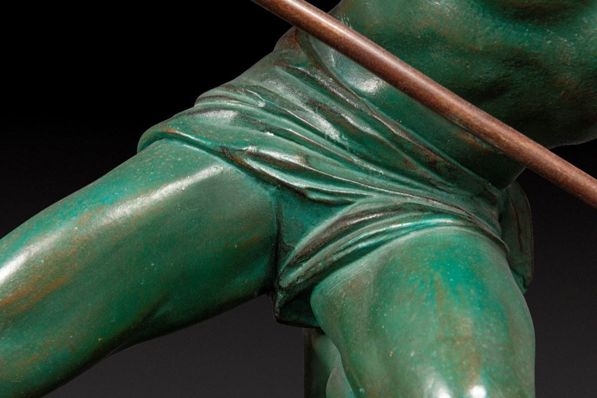 Bronze Statue “the Effort” Or “the Athlete” By Gustave Louis Buchet (1888-1963) -photo-6