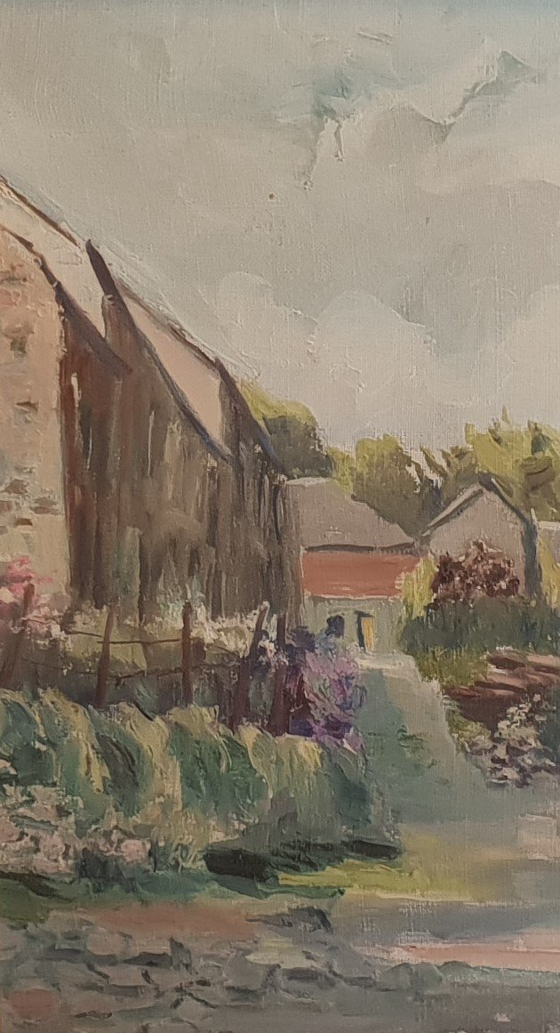 “landscape In Ardennes” Oil Painting On Canvas By Simone Leconte (1892-1963)-photo-4