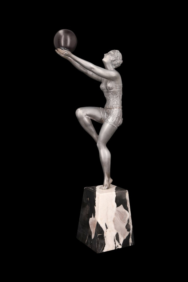 Sculpture En Métal Argenté, Sans Titre, De Enrique Molins-balleste (1893-1958)-photo-3
