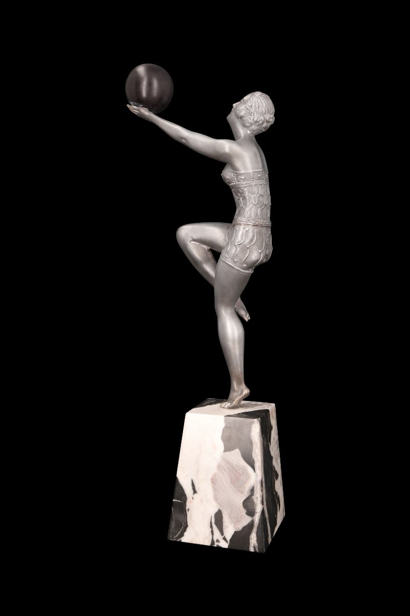 Sculpture En Métal Argenté, Sans Titre, De Enrique Molins-balleste (1893-1958)-photo-4