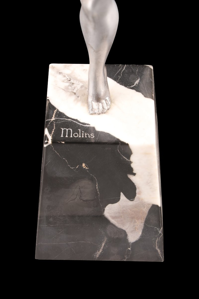 Sculpture En Métal Argenté, Sans Titre, De Enrique Molins-balleste (1893-1958)-photo-8