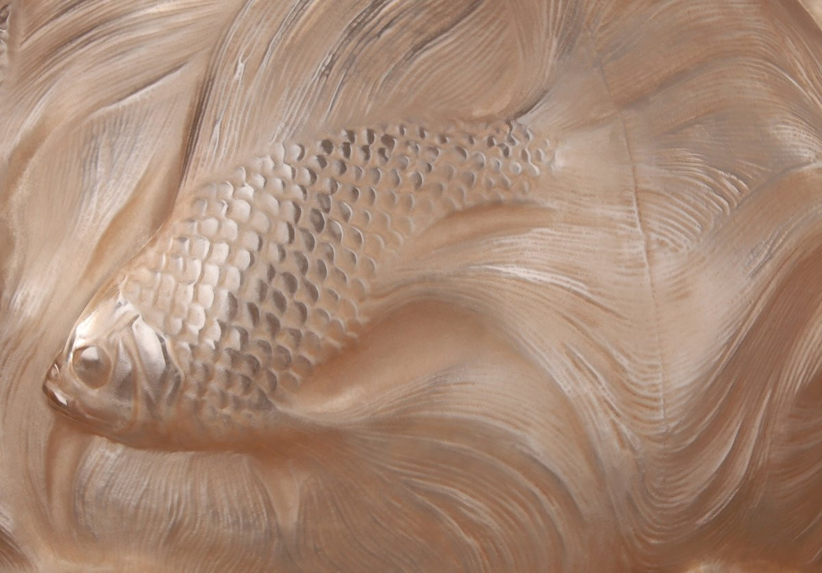 Vase « FORMOSE » (1924) en verre soufflé-pressé moulé patiné sienne De RENE LALIQUE (1860-1845)-photo-5