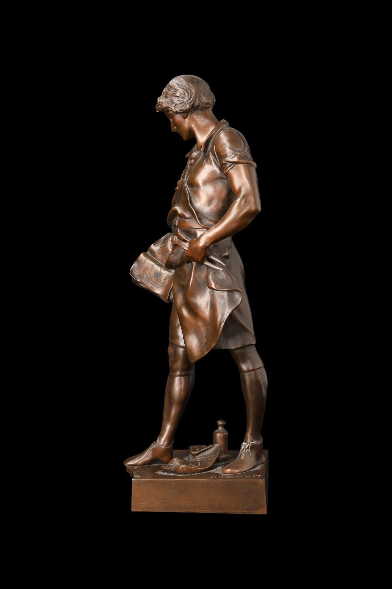 Bronze Sculpture "science Guiding Industry" By émile Picault (1833-1915)-photo-4