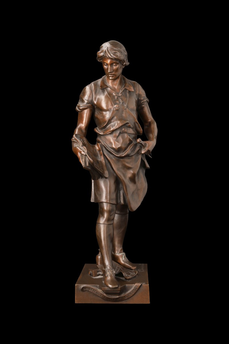 Bronze Sculpture "science Guiding Industry" By émile Picault (1833-1915)