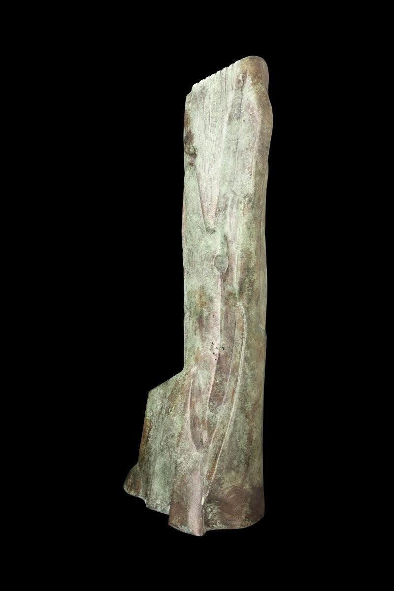 Bronze Sculpture "cubist Head" (reissue Of The 1930 Original) By Joseph Csaky: -photo-2