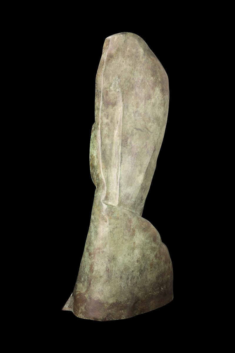 Bronze Sculpture "cubist Head" (reissue Of The 1930 Original) By Joseph Csaky: -photo-4