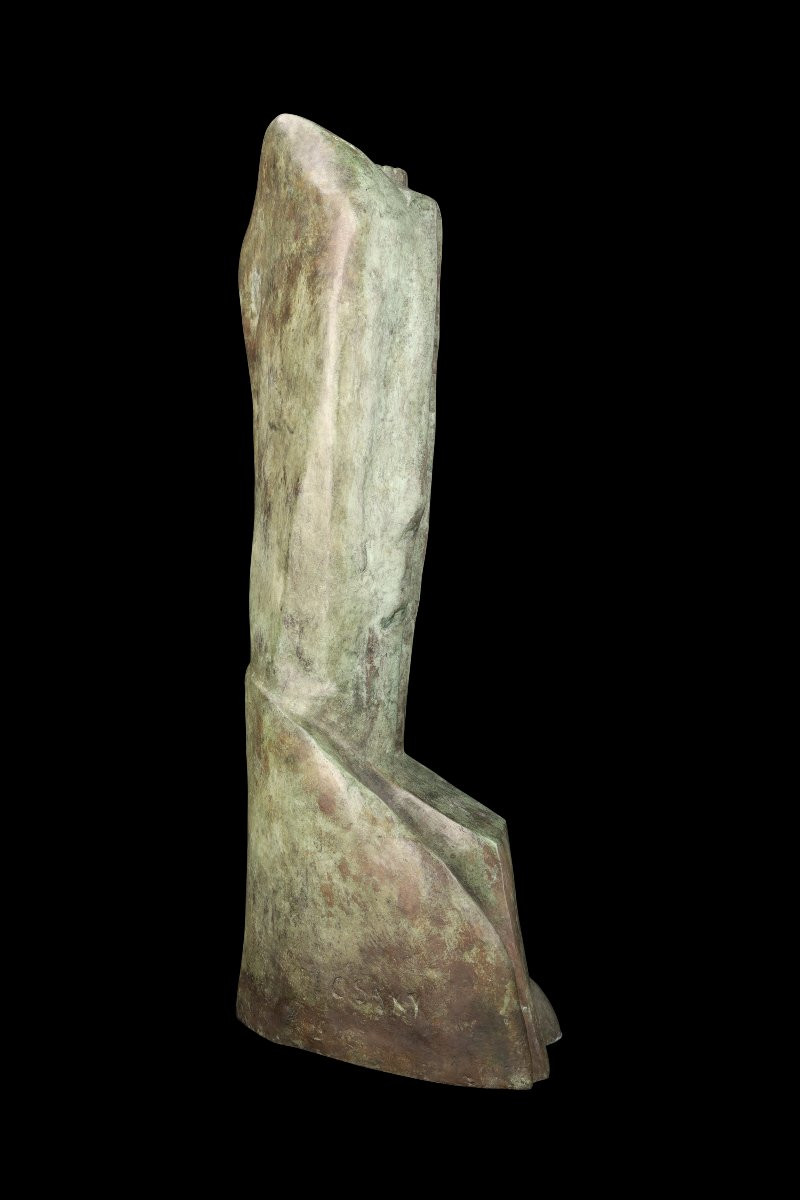 Bronze Sculpture "cubist Head" (reissue Of The 1930 Original) By Joseph Csaky: -photo-2