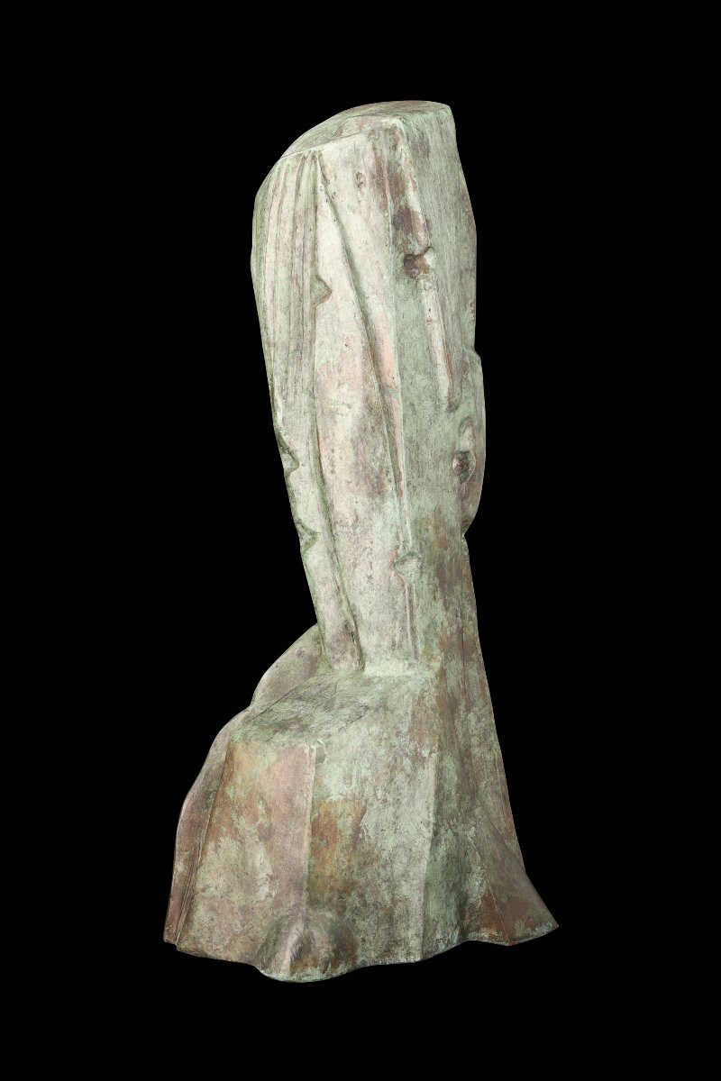 Bronze Sculpture "cubist Head" (reissue Of The 1930 Original) By Joseph Csaky: -photo-5