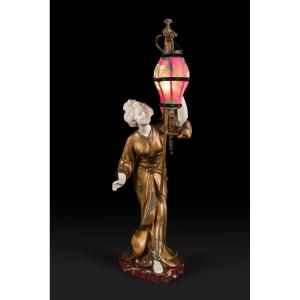 "la Geisha Au Lampion" Par Adolphe Armand Truffier (actif Entre 1890 Et 1930):