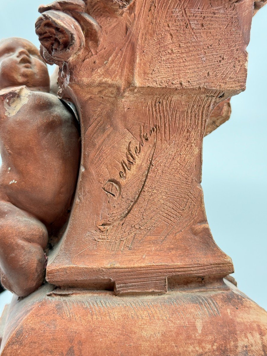 Auguste De Wever (1836-1910) - Terracotta Sculpture Of A Satyr-photo-4