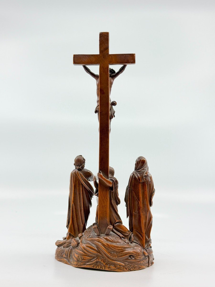 Crucifixion, Buis Sculpté (allemagne 17e - 18e Siècle) ?-photo-2