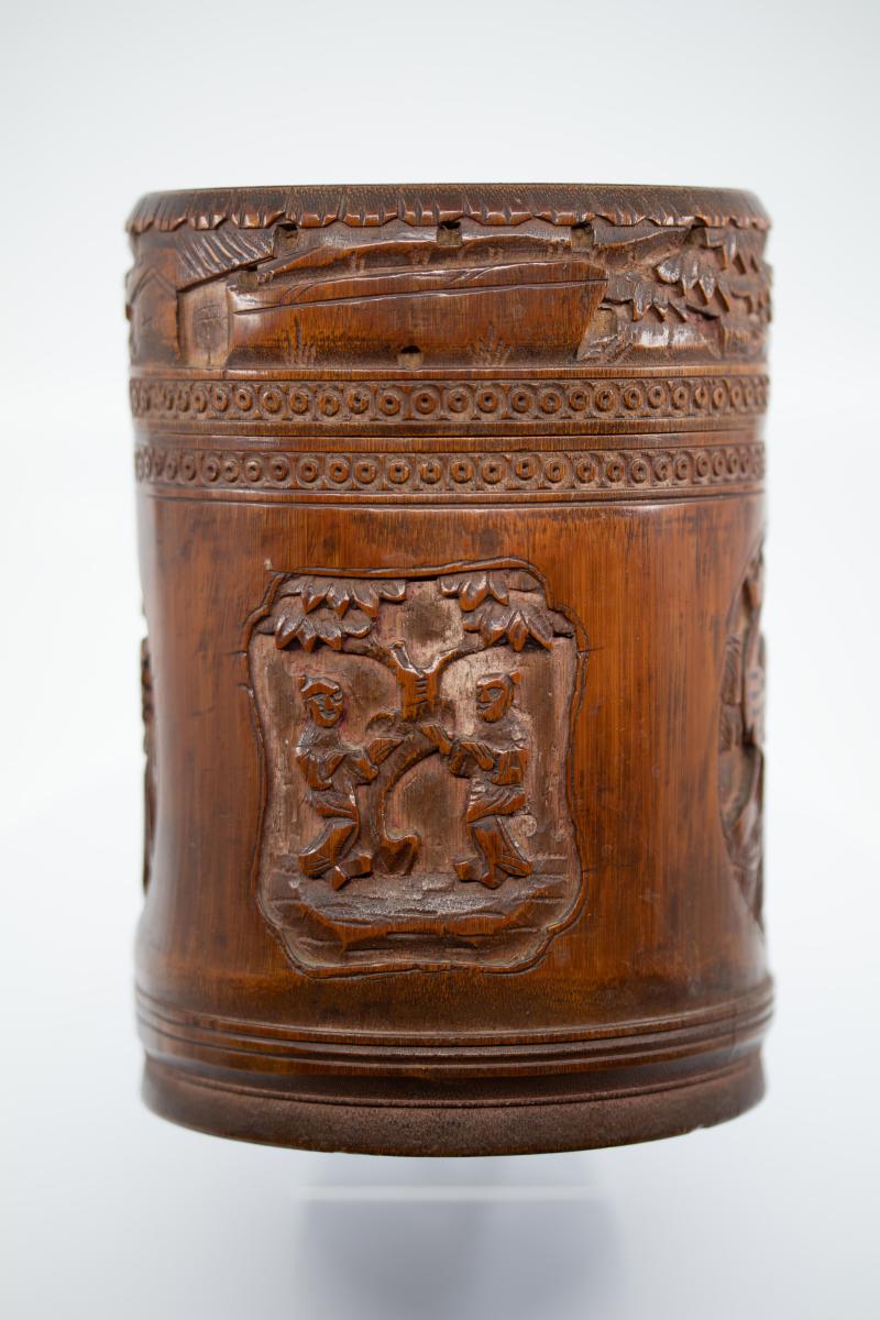 Boîte Cylindrique Avec Son Couvercle - Chine, 19e Siècle-photo-2