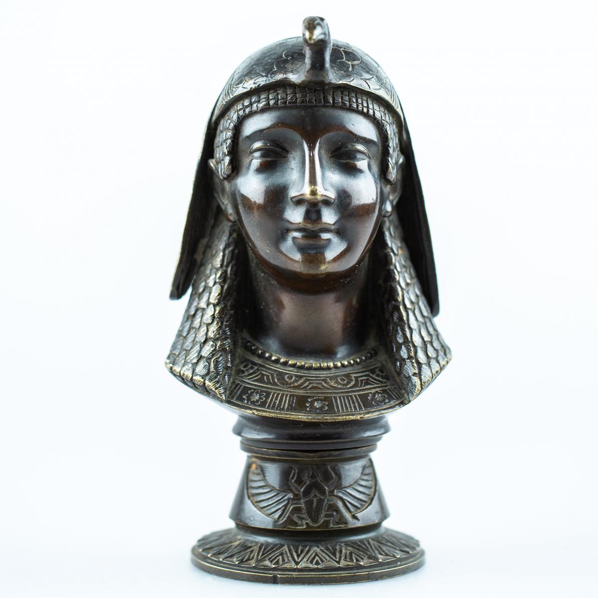 Buste En Bronze - Egyptomanie - Attribué à La 1ere Moitié Du 19e Siècle
