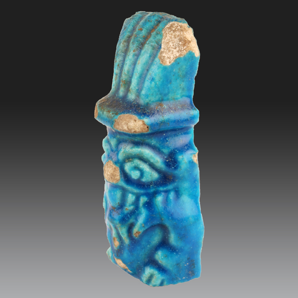 Faience Statuette Representing The Bust Of Bes-photo-4