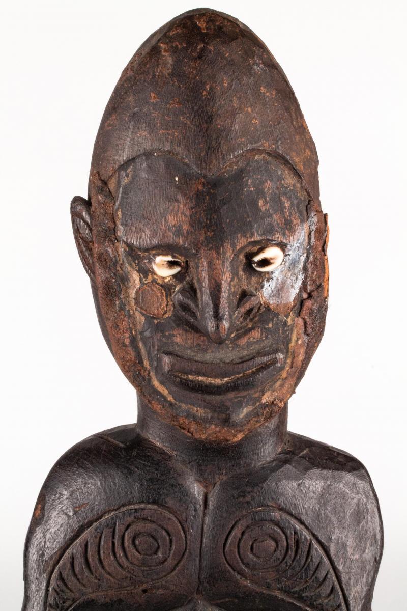 Sculpture Masculine Anthropomorphe En Bois - Papouasie Moyen Sépik-photo-1