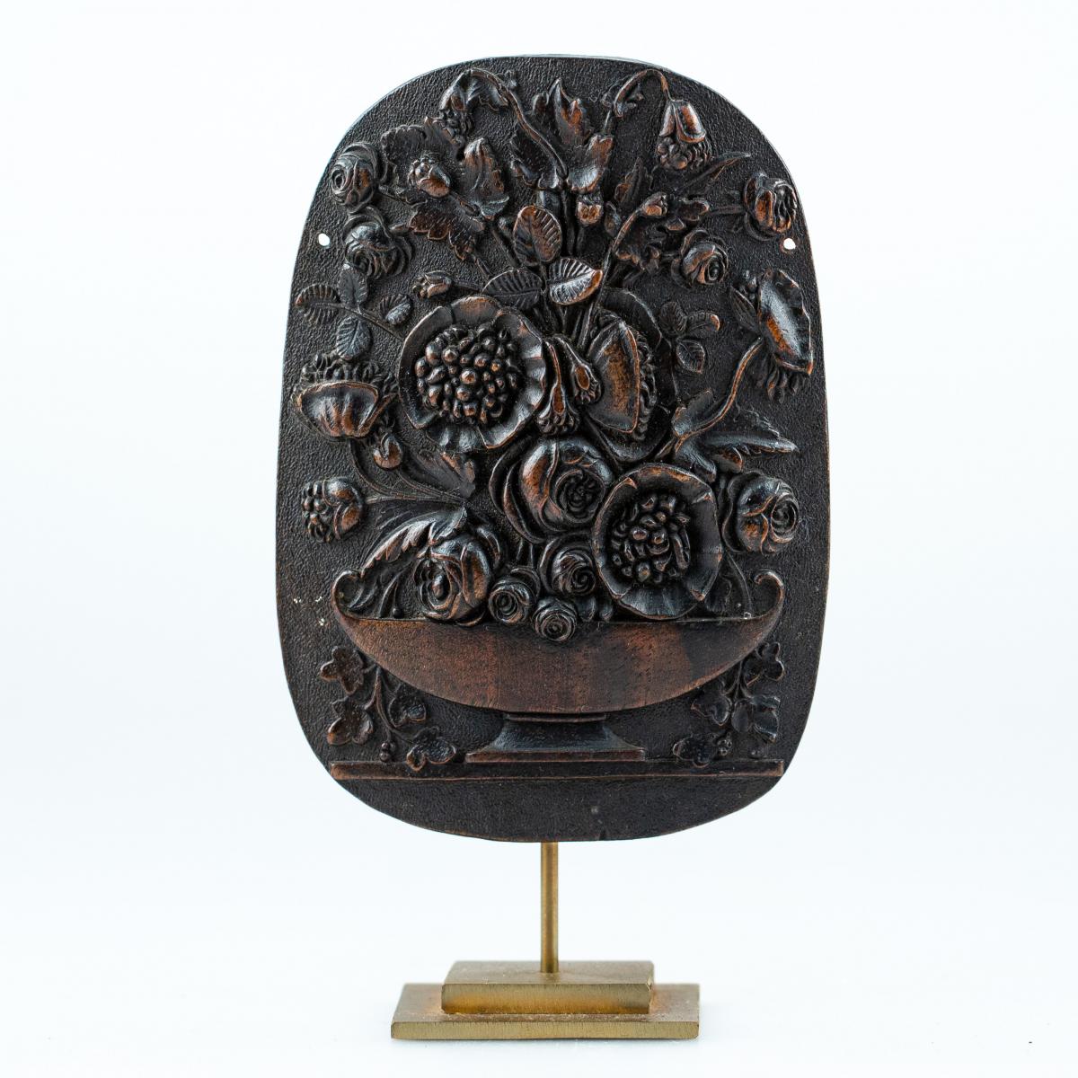 Small Carved Wood - Floral Decor - Early 19th Century