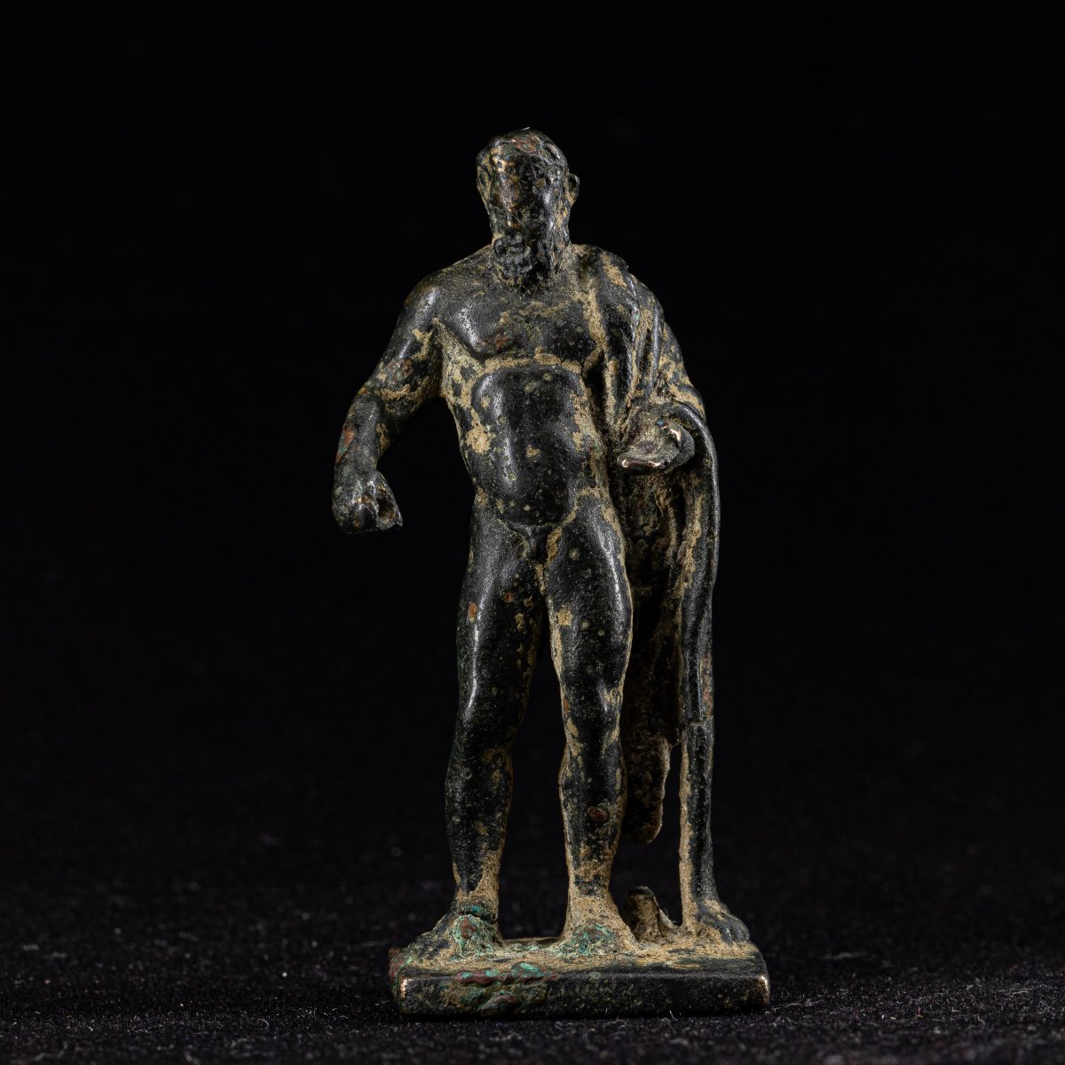 Petit statuette en bronze représentant Héraklès - Romain (1er - 2e siècles PCN)-photo-2