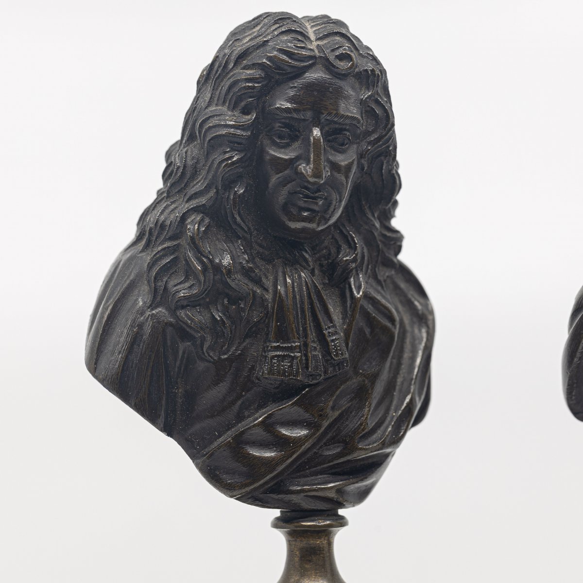 Two Small Busts In Bronze Eighteenth Century - France-photo-4