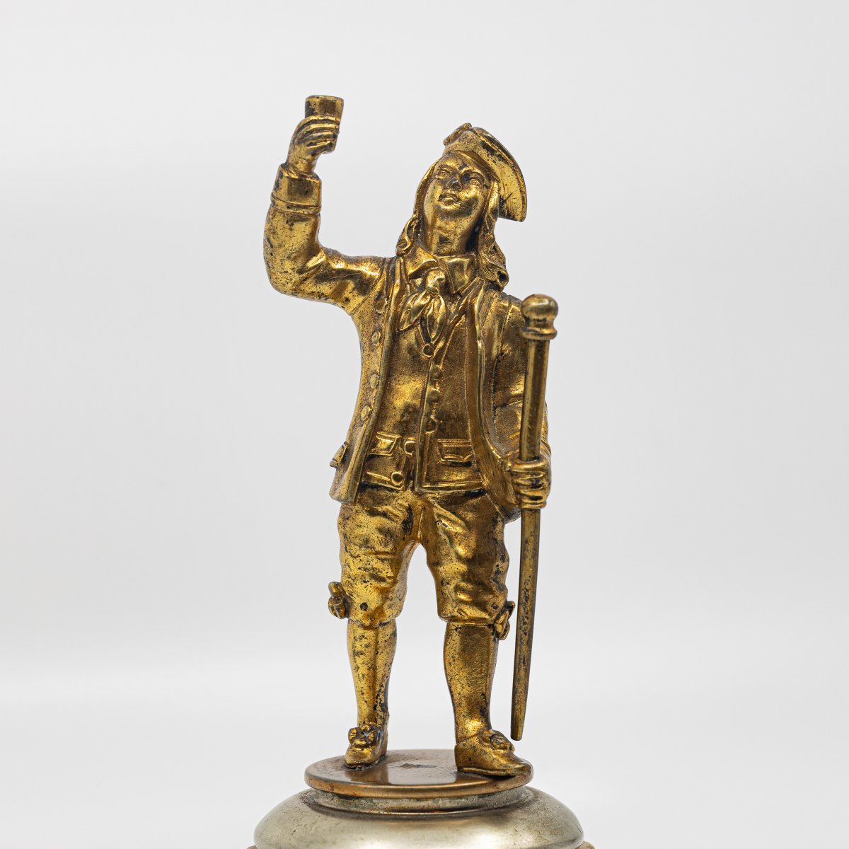 Gentilhomme En Bronze Doré - France, 2e moitié du 18e Siècle-photo-3