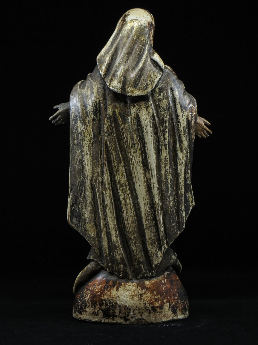 Vierge en Bois polychrome - 18e siècle-photo-2