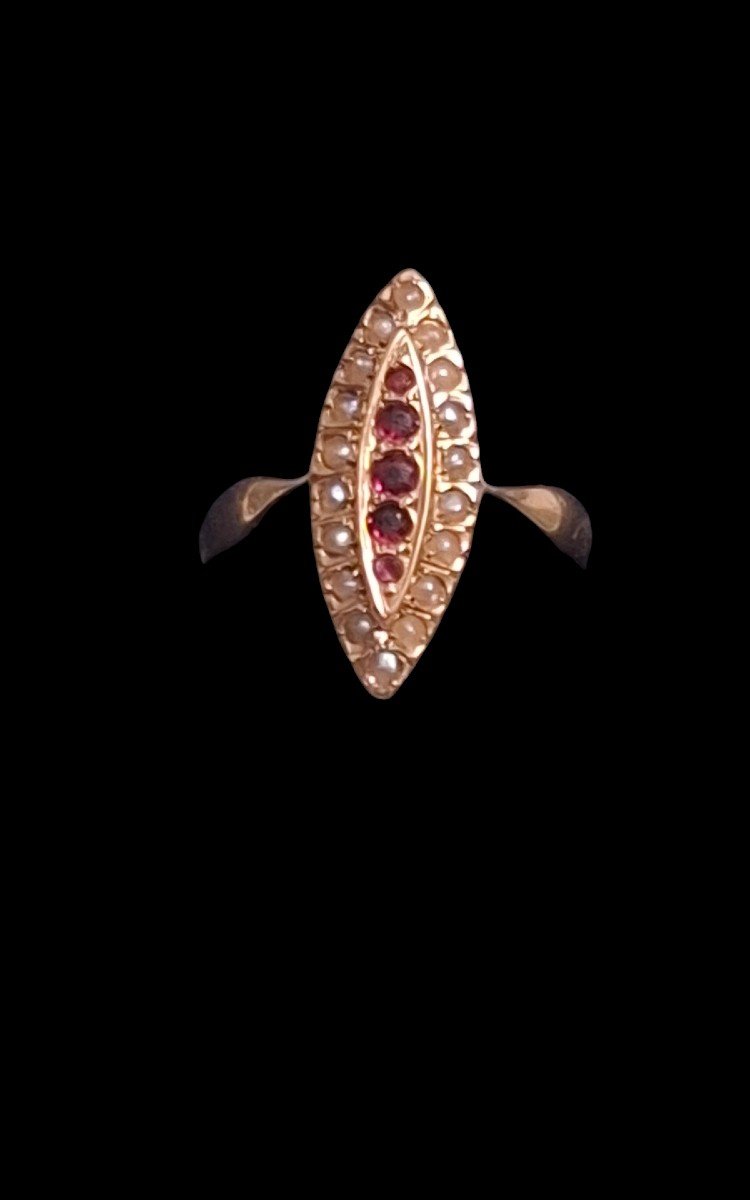 Bague Marquise En Or 18 Carats-photo-2