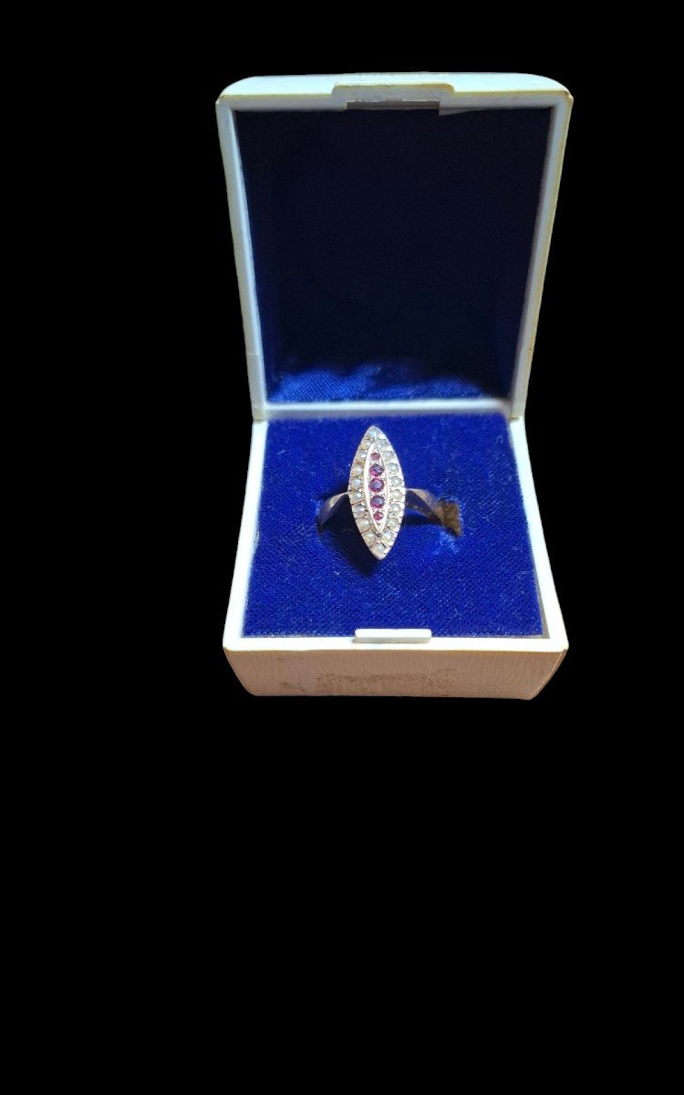 Bague Marquise En Or 18 Carats-photo-4