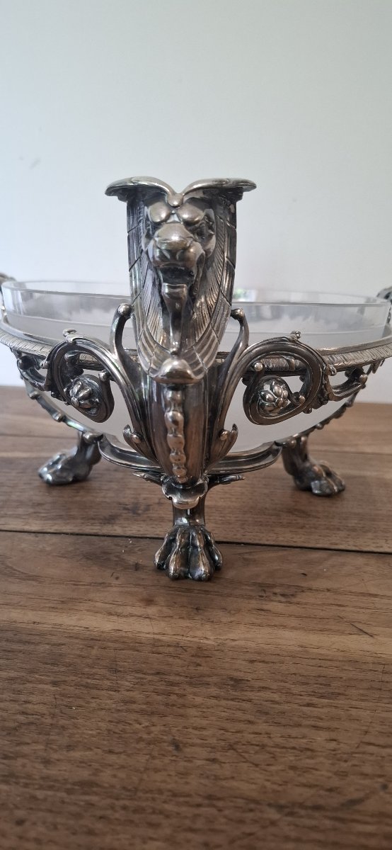 Silver-plated Bronze And Crystal Planter By Christofle -photo-6