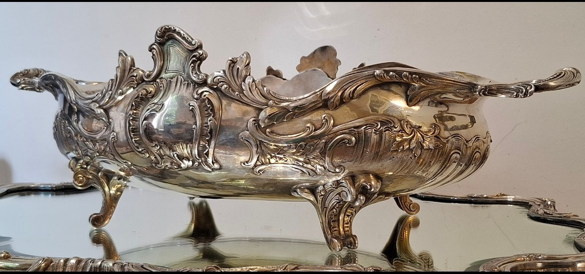 Surtout de table Wiskeman , décor Rocaille , miroir d’origine
