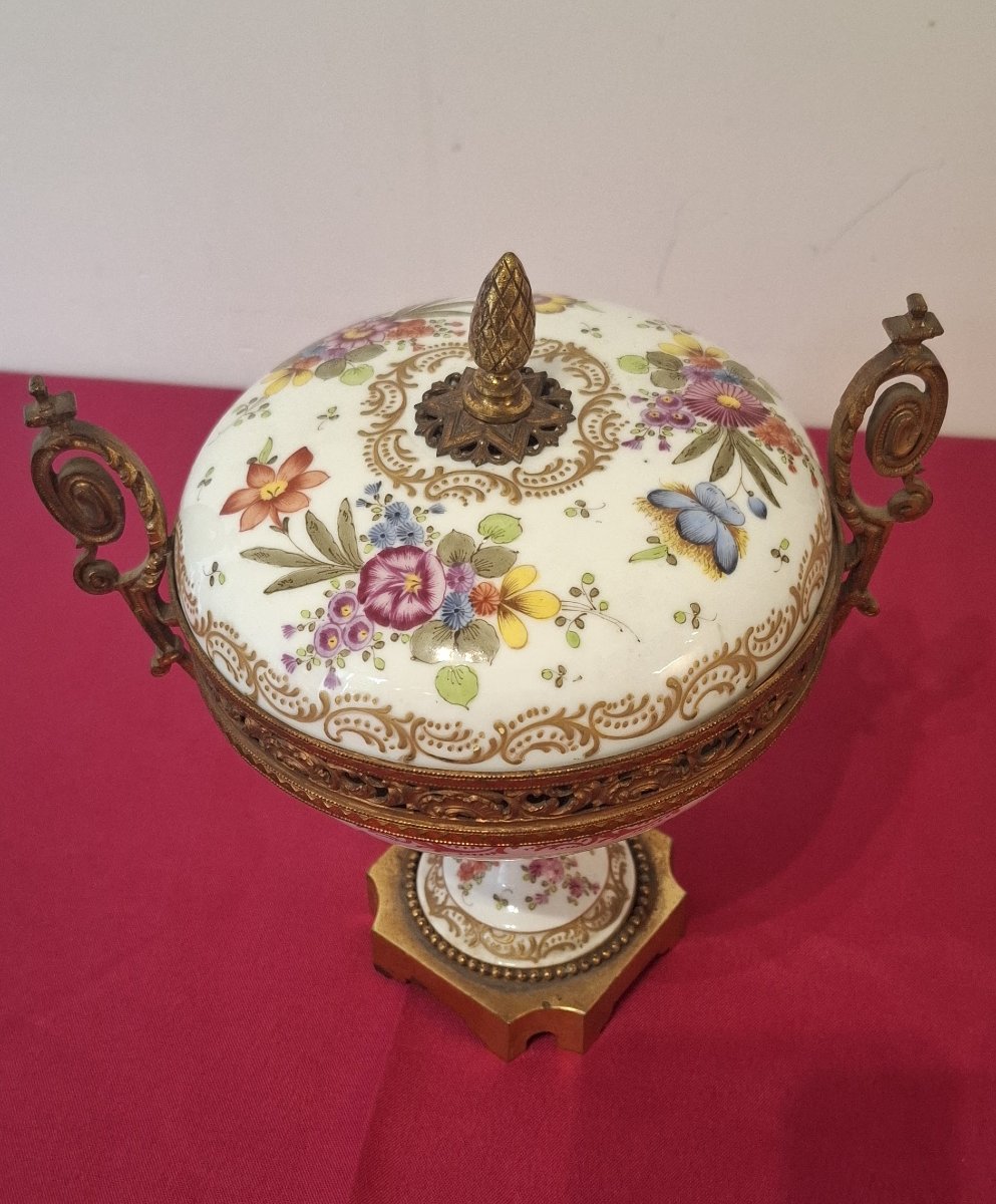 Pot-pourri porcelaine Meissen et bronze doré, XIXe siècle -photo-4