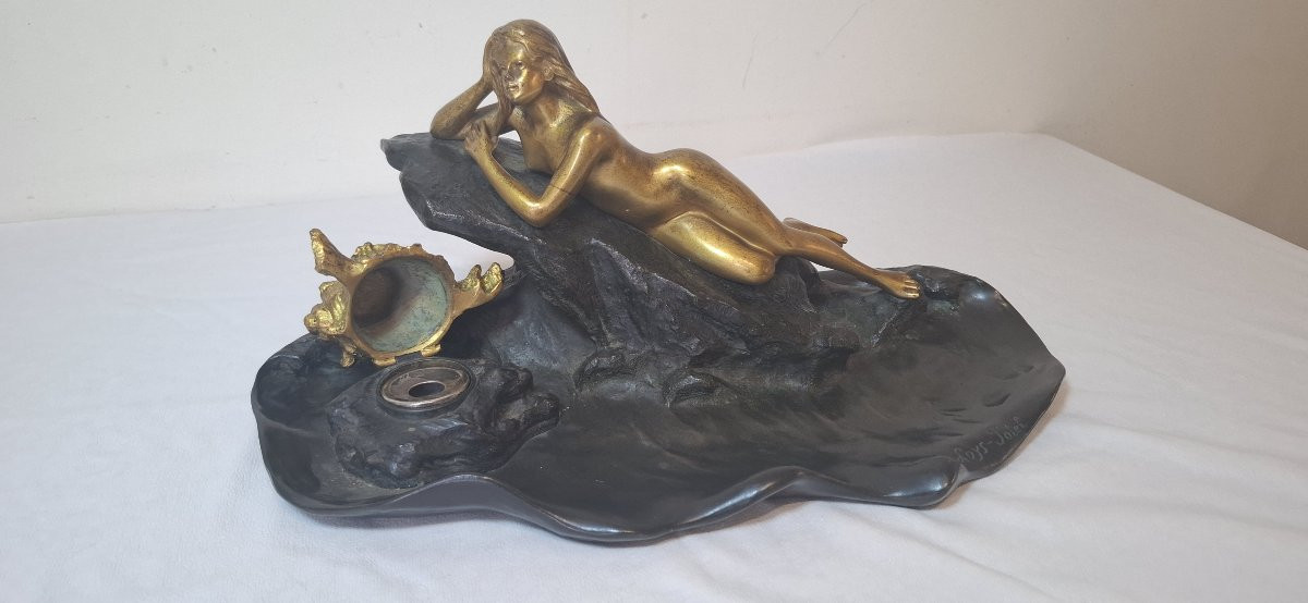 Art Nouveau Trinket Tray And Inkwell-photo-5