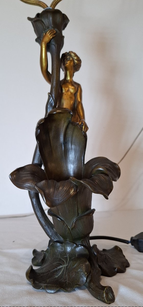 Art Nouveau Bronze Desk Lamp, Circa 1900-photo-3