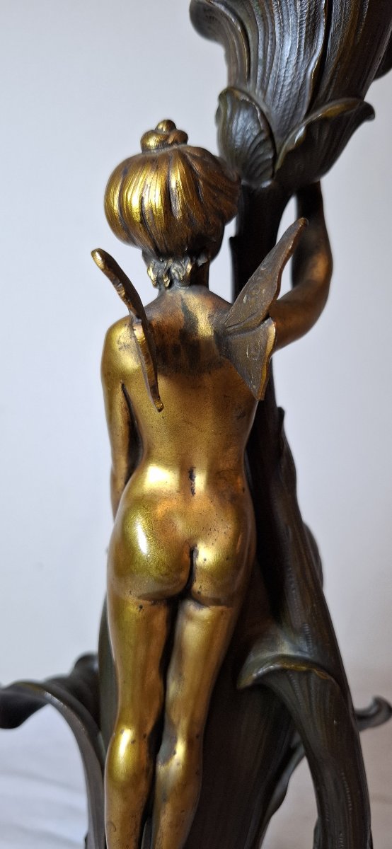 Art Nouveau Bronze Desk Lamp, Circa 1900-photo-4