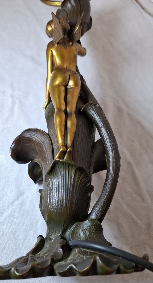 Art Nouveau Bronze Desk Lamp, Circa 1900-photo-2